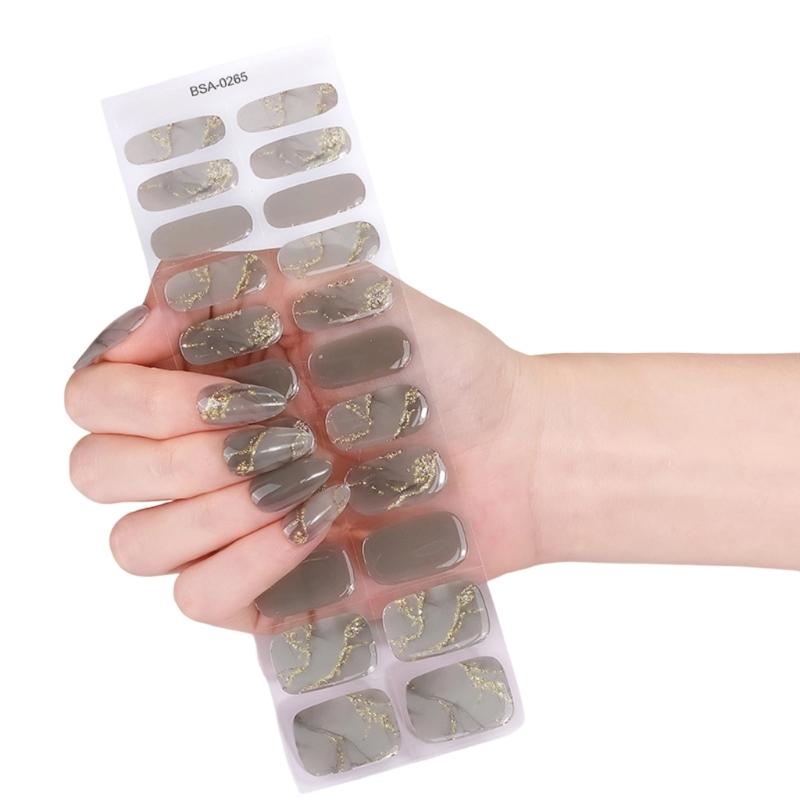 Quickly dry SelfAdhesive Nail Art Stickers Soft Waterproof Materials Gel Nail Strips For Daily Use And Special Occasions