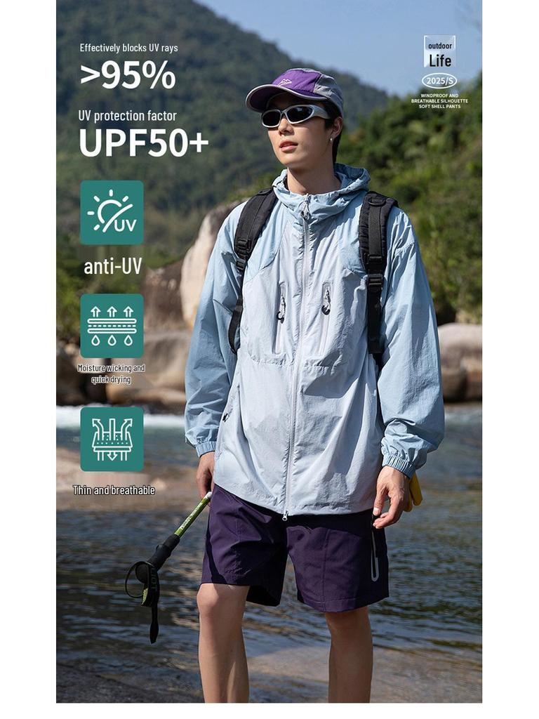Men's UPF100+ Ice Silk Sun Protection Jacket - Cooling & Anti-UV Summer Wear.