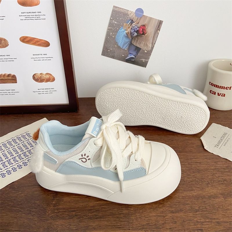Cute thick-bottomed buns 22 new summer breathable casual shoes student sports board shoes