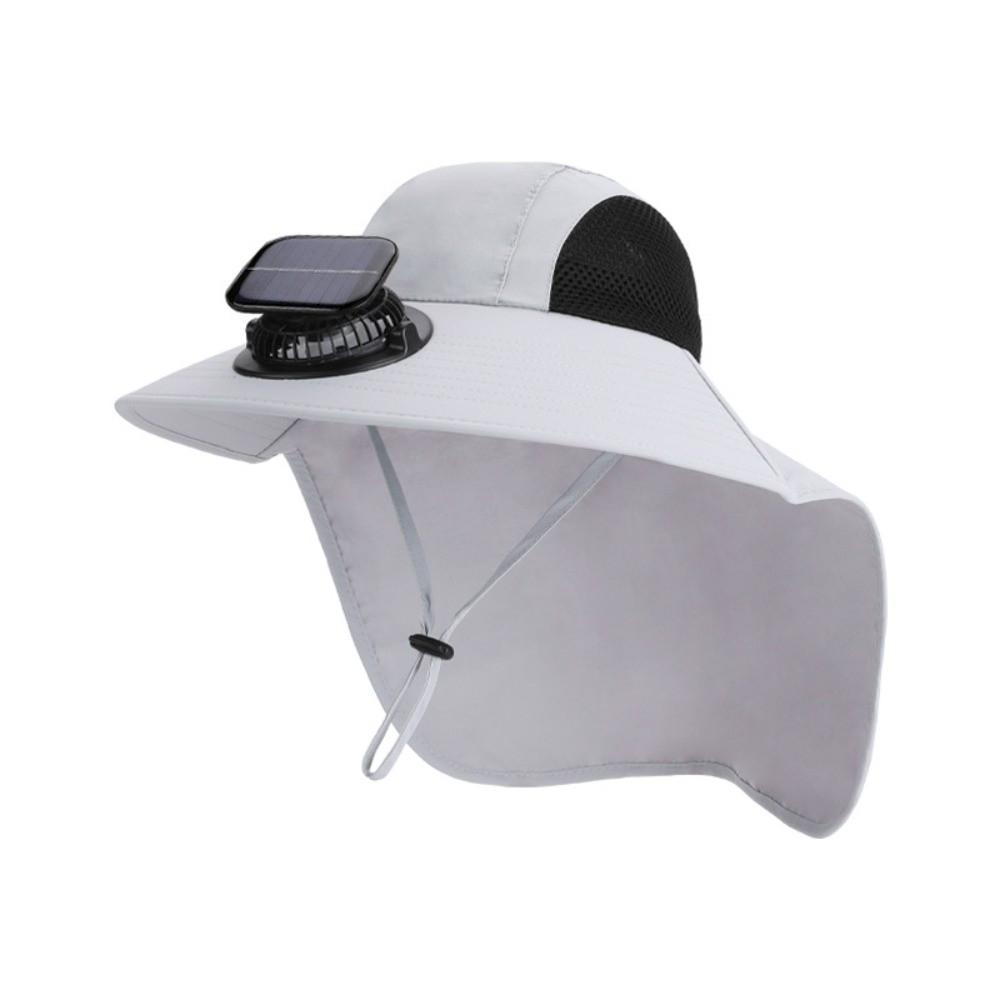 

Adjustable Solar Fan Cap Lightweight Outdoor UV-Protection Hat for 3.7V 300mAh Fishing серый