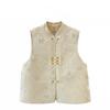 Vest wearing small Chinese vest women's buckle fashion middle-aged and elderly mother vest Guochao top