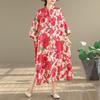 DIMANAF New 2026 Women Plus Size Spring Summer Beach Button shirt Dress Lady Loose Oversize Maxi long Floral Print Cotton