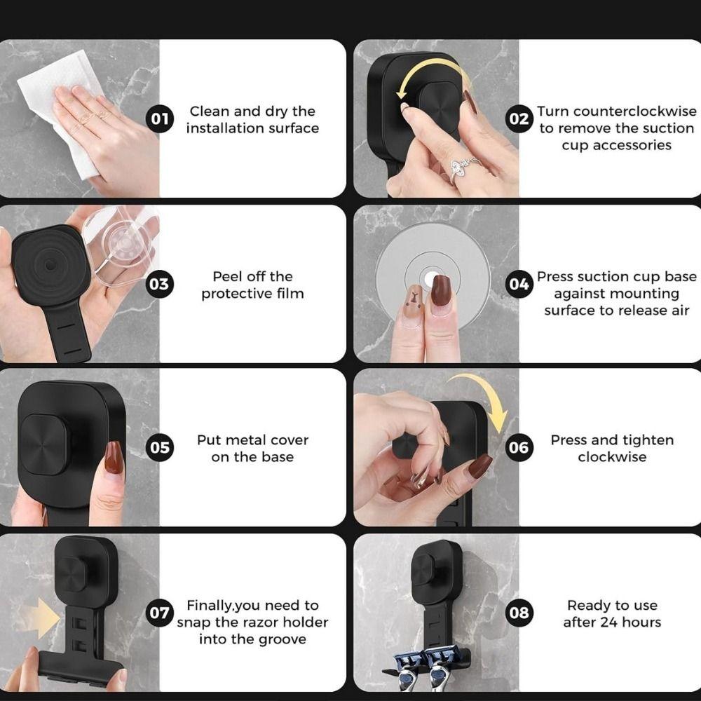 No drilling Shaver Storage Rack Stainless Steel Shaver Hanging Rack Shower Wall Hook Bathroom