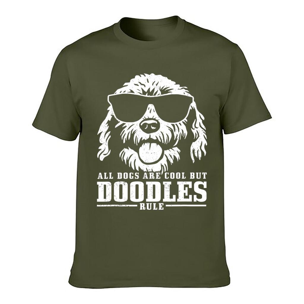 All Dogs Are Cool But Doodles Rule Solid Washed Vintage Tee Distressed Loose