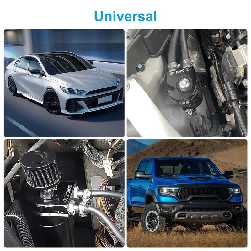 Universal Aluminum Baffled Oil Catch Can,Oil Separator Catch Can With Breather Filter 300Ml -Suitable For Cars And Trucks