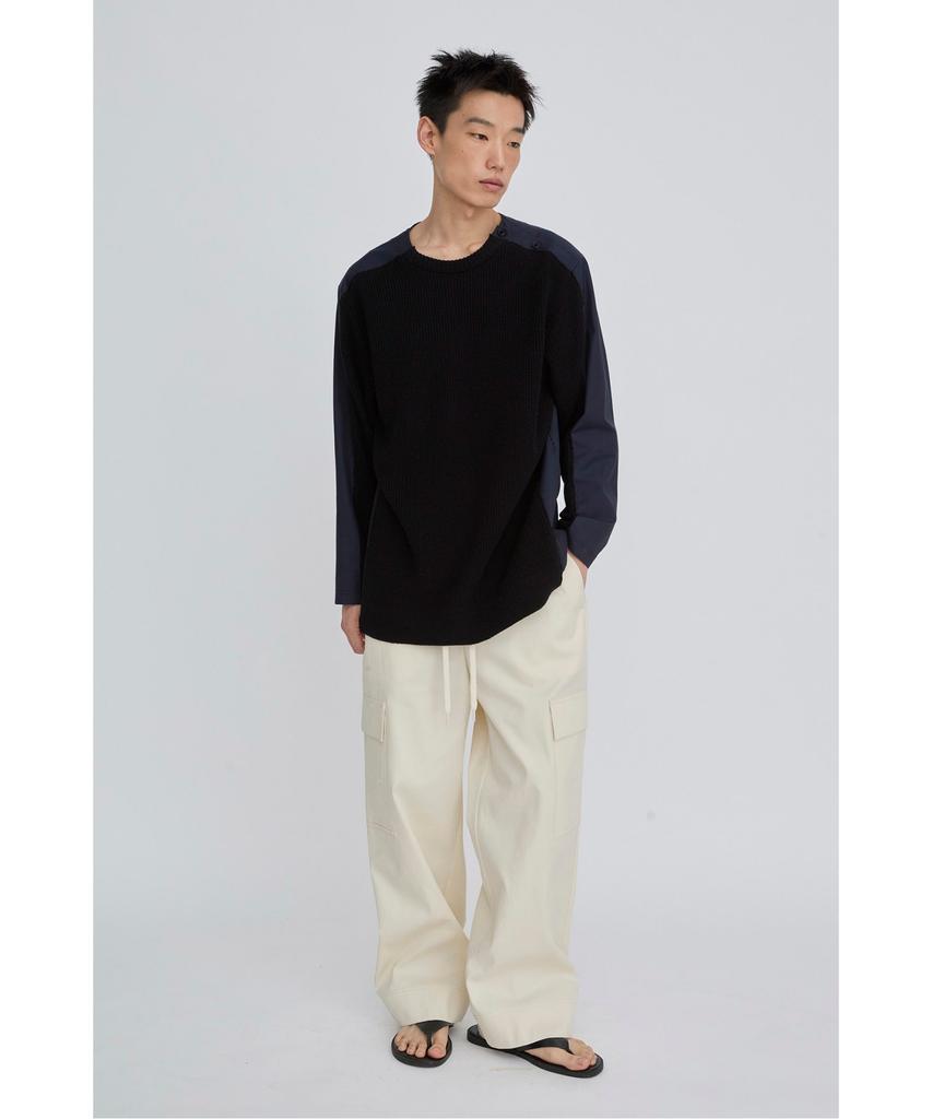 Record Shirt Mixed Knit Top Rkwas26631Bkx