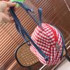Lovely Cloth Lattice Backpack Mini Rural Style Denim Shoulders Bag Plaid Bow Knapsack Women