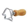 Zinc Alloy Biscuit and Dumpling Edge Embossing Cutter with Wooden Handle
