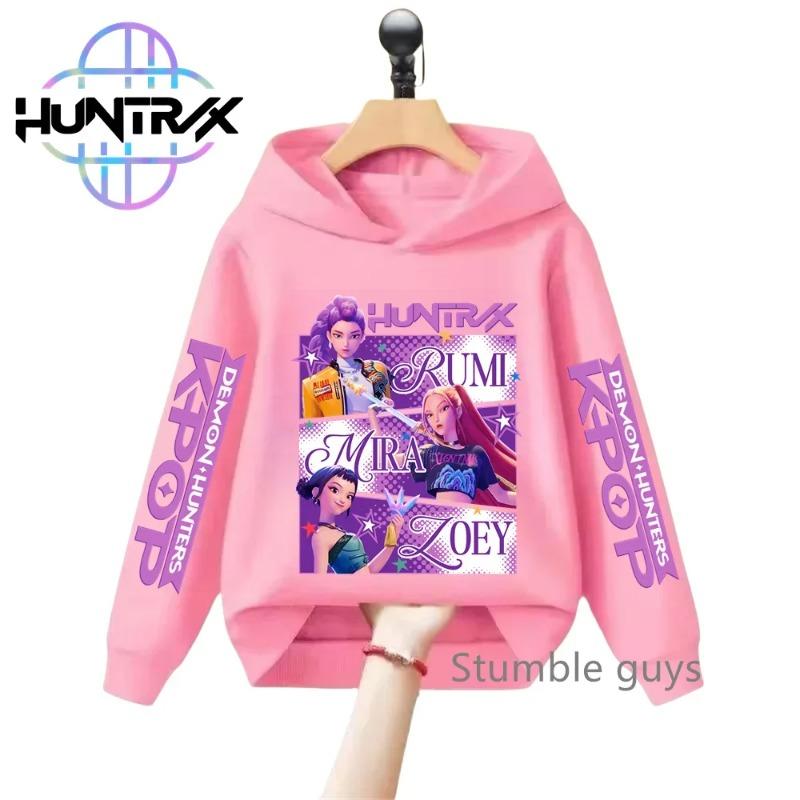 Kids Anime KPop Demon Hunters Hoodie Autumn Long Sleeve Sweatshirt Sportswear Cartoon Hoodies