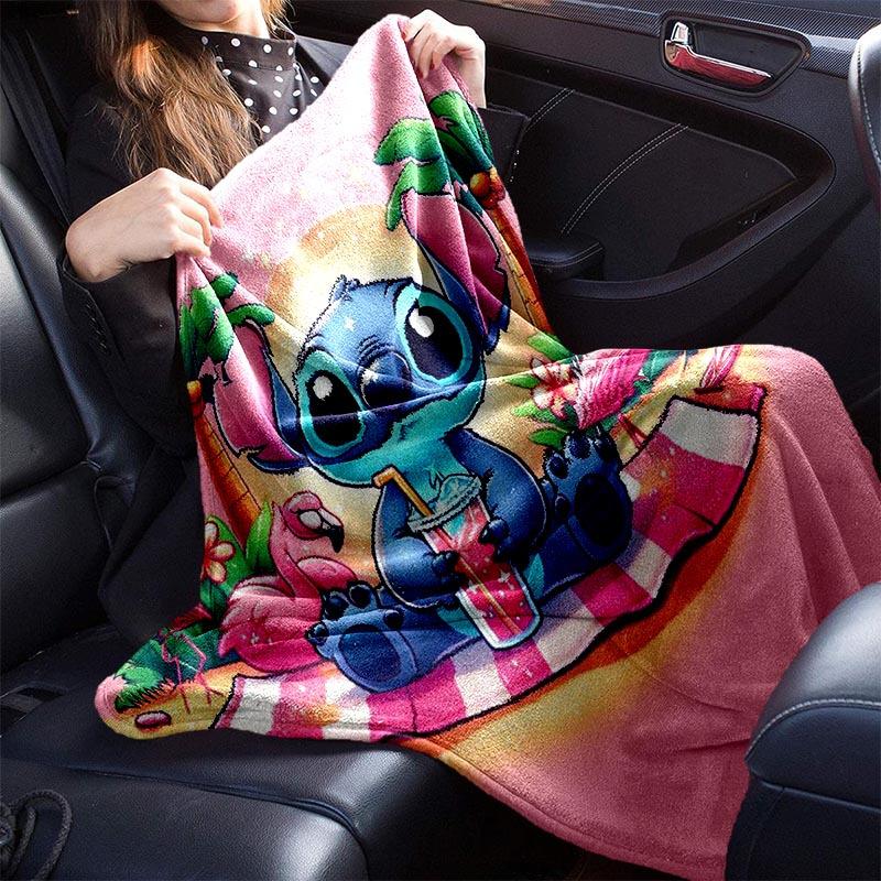 1pc Stitch Printing Blanket - Soft, All-Season Throw for Office Blanket, Personalized Gift with Adorable Cartoon Design