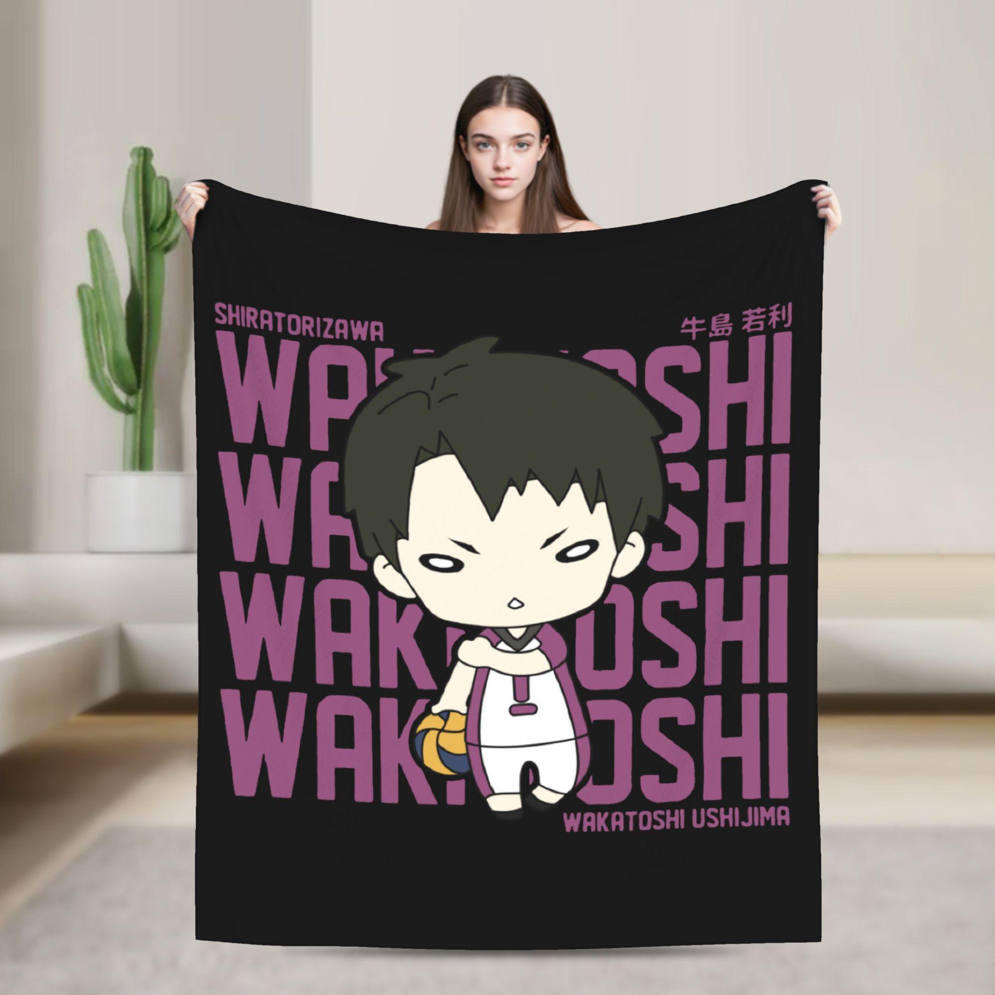 Wakatoshi Ushijima Shiratorizawa Haikyuu Blankets Fleece Lightweight Thin Throw Blanket for Home Outdoor Bedding Throws 75X95CM