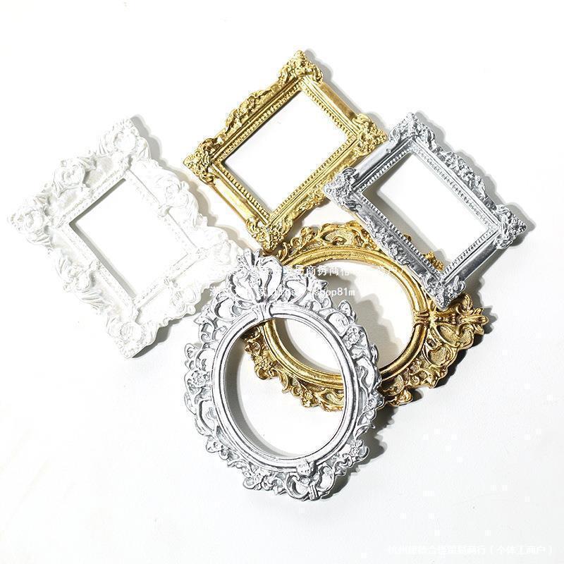 Retro Cream Glue Epoxy Resin Miniature Photo Frame DIY Dollhouse Accessories