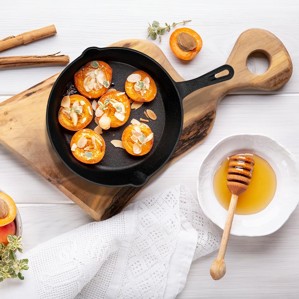 Premium  Cast Iron Skillet  - Non-Stick Skillet with Drip Spout, Perfect for Holiday Cooking, RV Use, And Campfire Meals