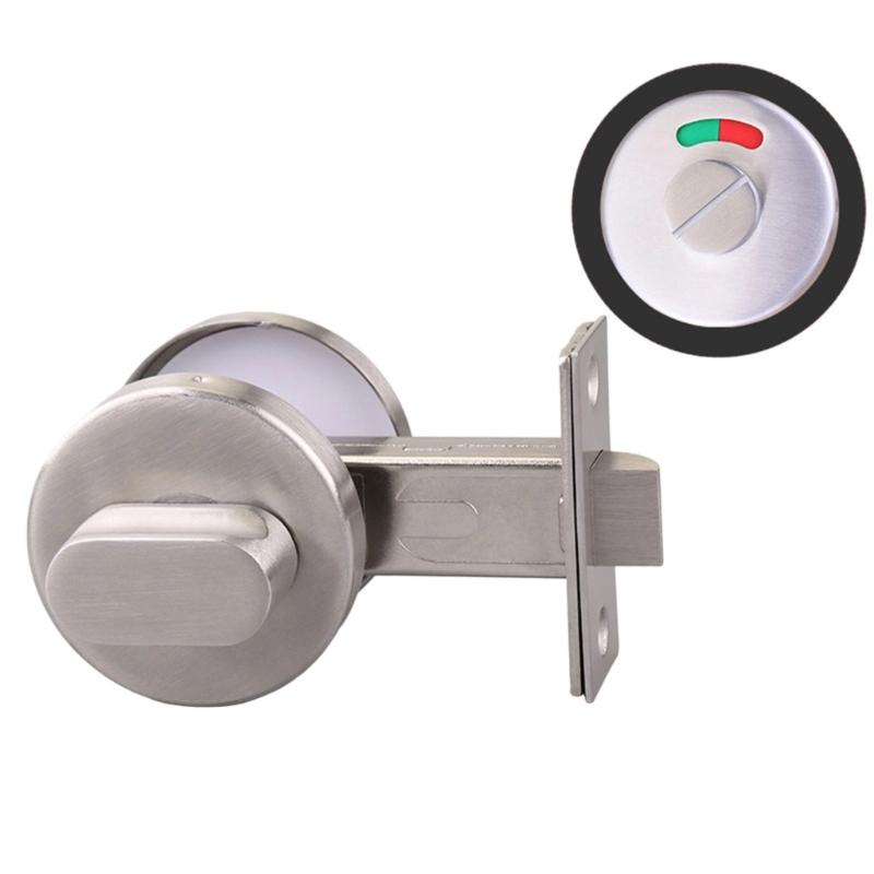 Öffentliche Toilettentürverriegelung mit rot-grünem Besetzt-Frei-Schild, Toilettenkabinentürriegel für öffentliche Toiletten