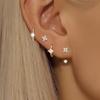 4PCS Zircon Heart Moon Flower Small Hoop Earrings Set For Women Stainless Steel Huggies Pendant Piercing Earrings Jewelry Aretes