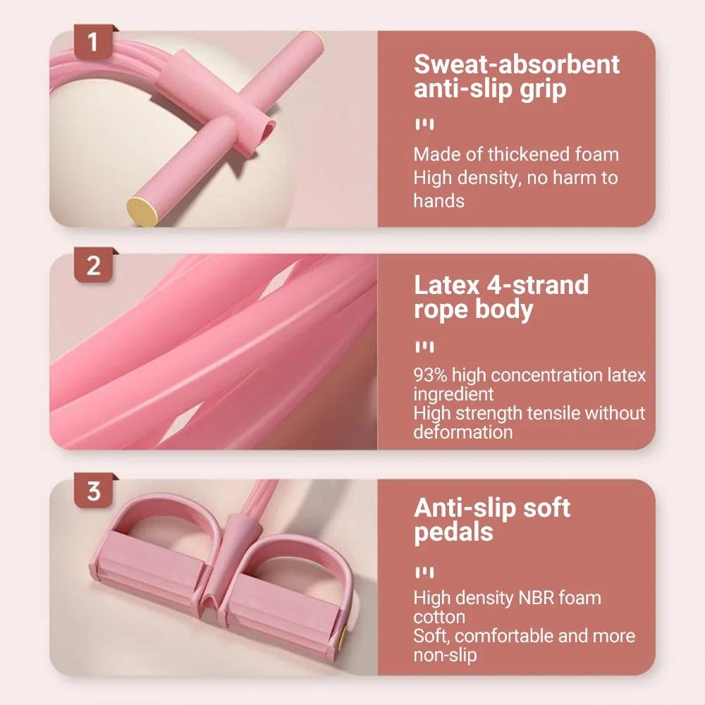 6-Röhren Elastisches Widerstandsband Multifunktionale Spannseil Für Yoga Pedalzieher Fitnessstudio Sportübungen