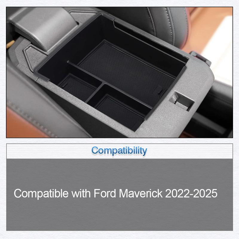 For Ford Maverick   2024 2025 Armrest Storage Box with Mat Car Center Console Armrest Storage Box Accessories