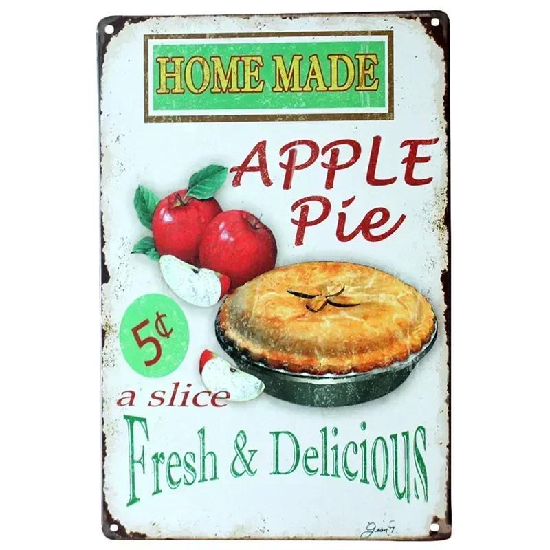 Metal Painting Signs Cake Dessert Hamburger Plaque Bar Pub Bakery Cafe Creative Gifts Iron Signs Wall Decor Wall Plate Pendant