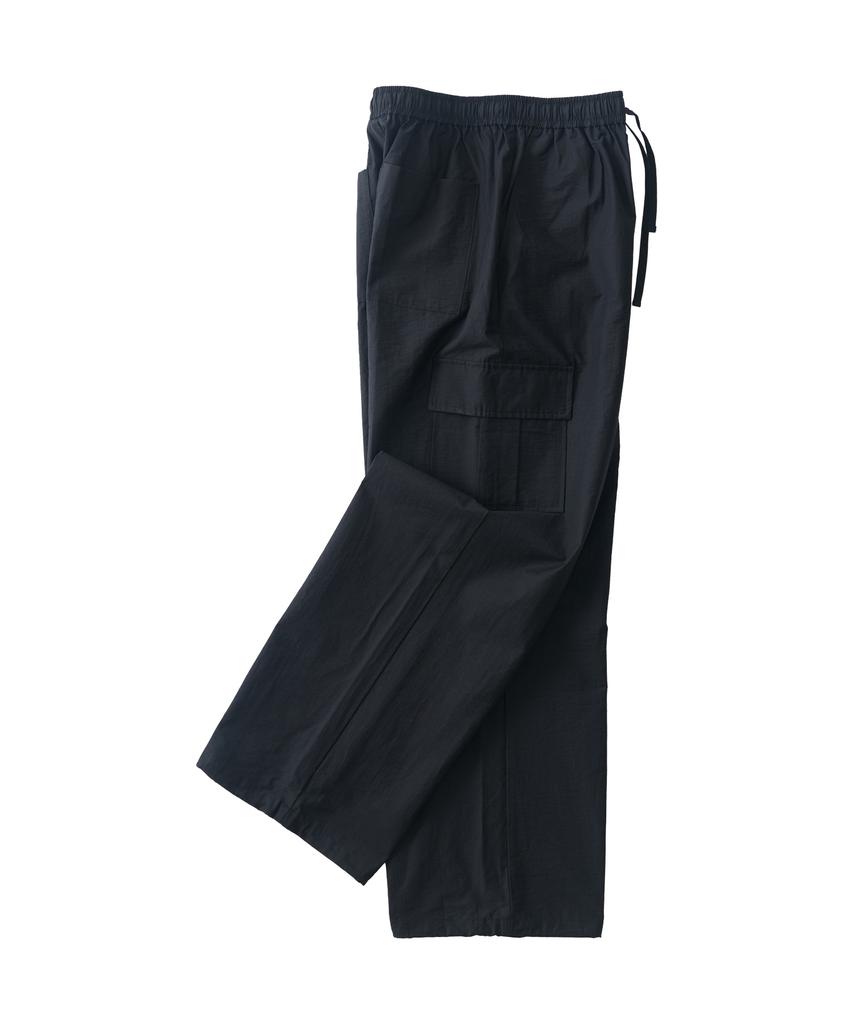 ANALOG MOOD Semi-Wide String Cargo Pants (Black)