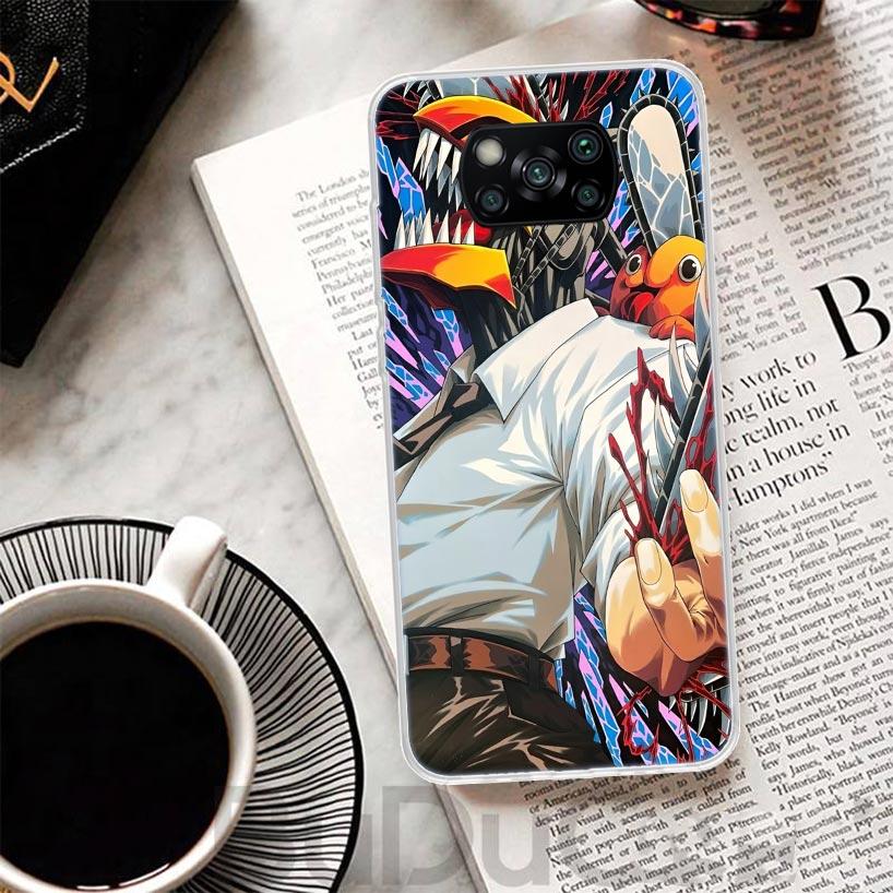 C-Chainsaw Mans Denji Cover For Xiaomi Poco X7 X6 X5 Pro X3 Nfc F7 Ultra Phone Case F6 F5 X4 F4 Gt F3 M6 M5S M4 M3 Print Shell P