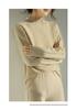 Gold & Silver Thread Half-High Collar 100% Pure Wool Sweater: Loose, Soft Red New Year Knitwear
