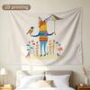 Tenture murale Décoration murale Renard Bohème Fantaisiste Animaux de la Forêt Impression d'Art pour Chambre d'Enfant Thème Jungle Affiche en Tissu Suspendue