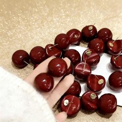 Open Smile Cherry-Flavored Pearls-like Earrings - New Design for The New Year - Festive and Retro Style - Slimming Effect - Versatile Accessories