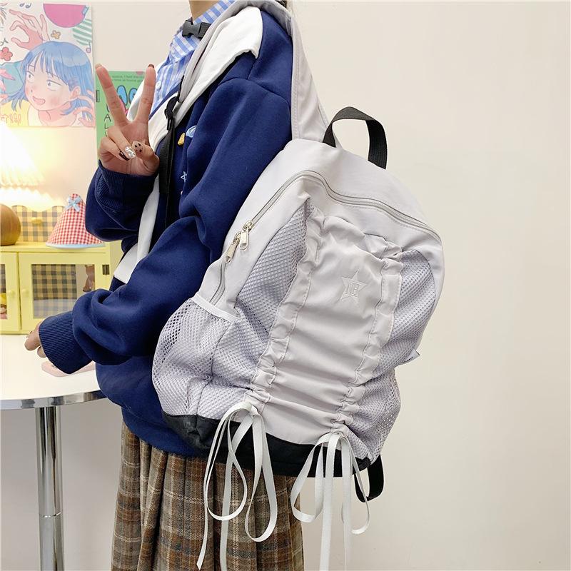 Schoolbag female ins Japanese niche design contrasting colors versatile mountaineering sports bag outdoor travel backpack college student