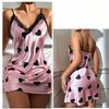 Sexy Backless Ice Silk Slip Dress Simulation Silk Nightdress Summer Love Lace Lace Pajamas Skirt Women's Home Wear