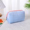1Pc Cosmetic Travel Fleece Fabric Solid Color Wash Bag Make Up Pouch Storage Case Women's Toiletry Bag