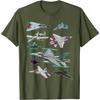 Multiple Fighter Jets Graphic Tee Men S Casual Crewneck Short Sleeve Tshirt