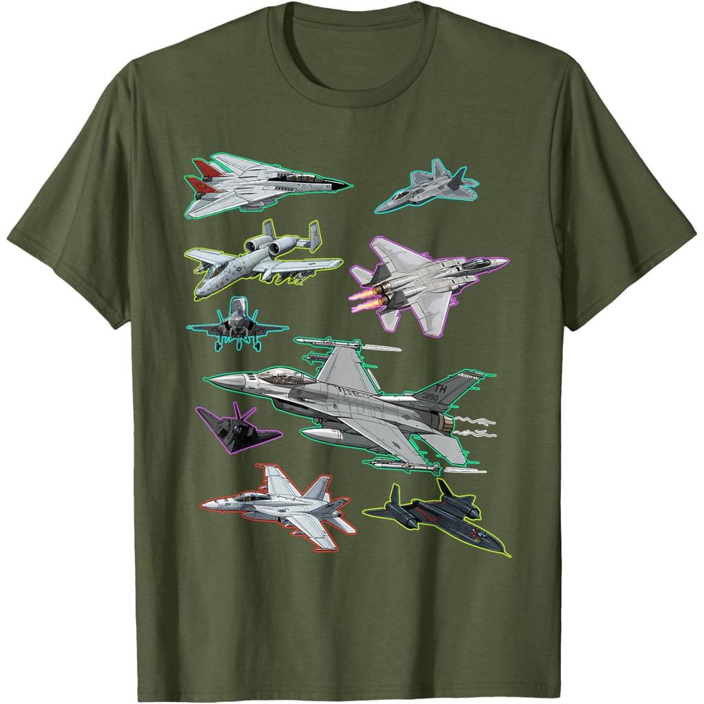 Multiple Fighter Jets Graphic Tee Men S Casual Crewneck Short Sleeve Tshirt