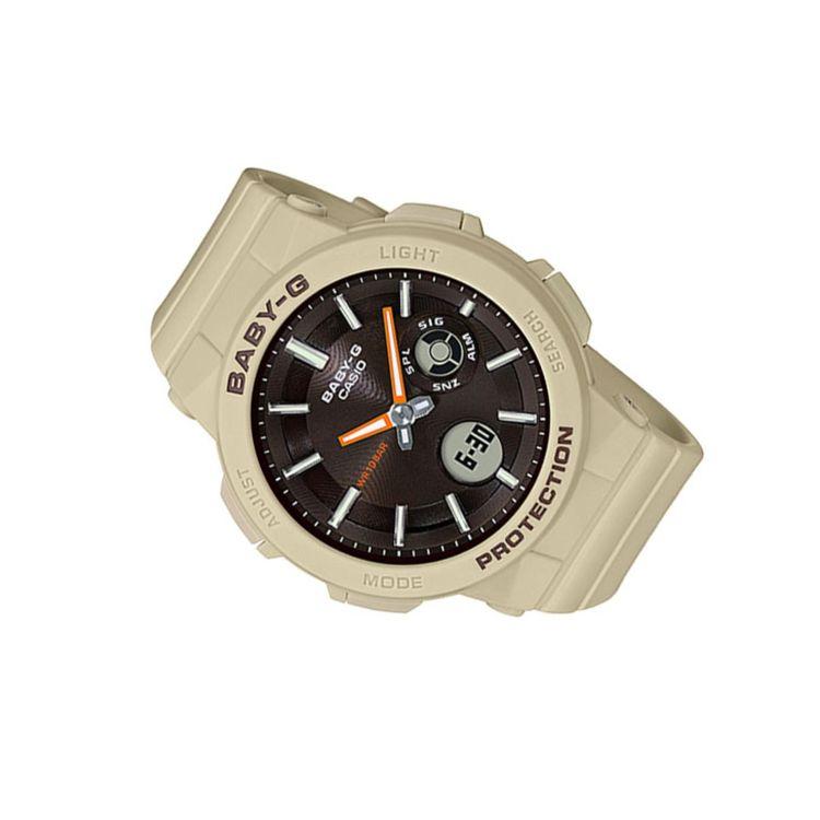 Casio Baby-G Series Classic Round Dial Waterproof Sports Quartz Movement Resin Strap Watch Women watches Brown BGA-255-5A