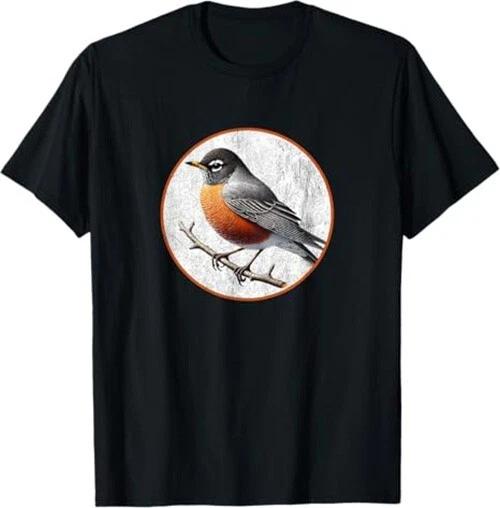 

American Robin T-Shirt Retro Bird Tee Design *NEW 10 Colors by Bird.Fan S