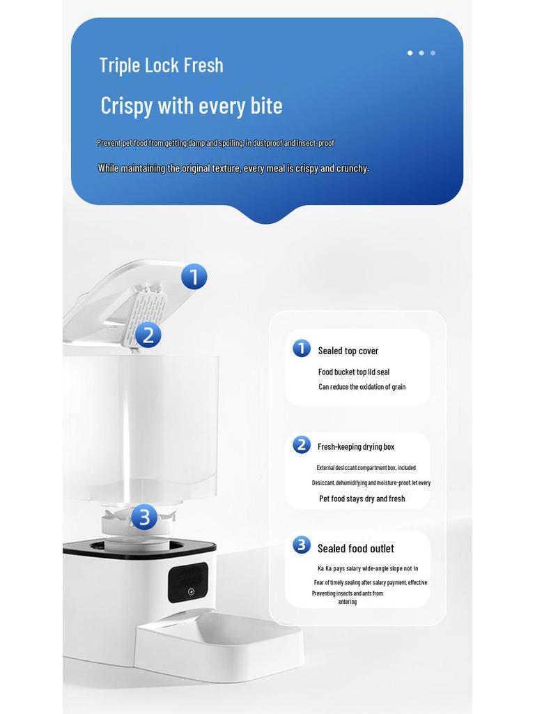 4L Automatischer Futterautomat mit Weitwinkel-Video, Dual-Band TUYA WiFi und Fernbedienung (110-240V).