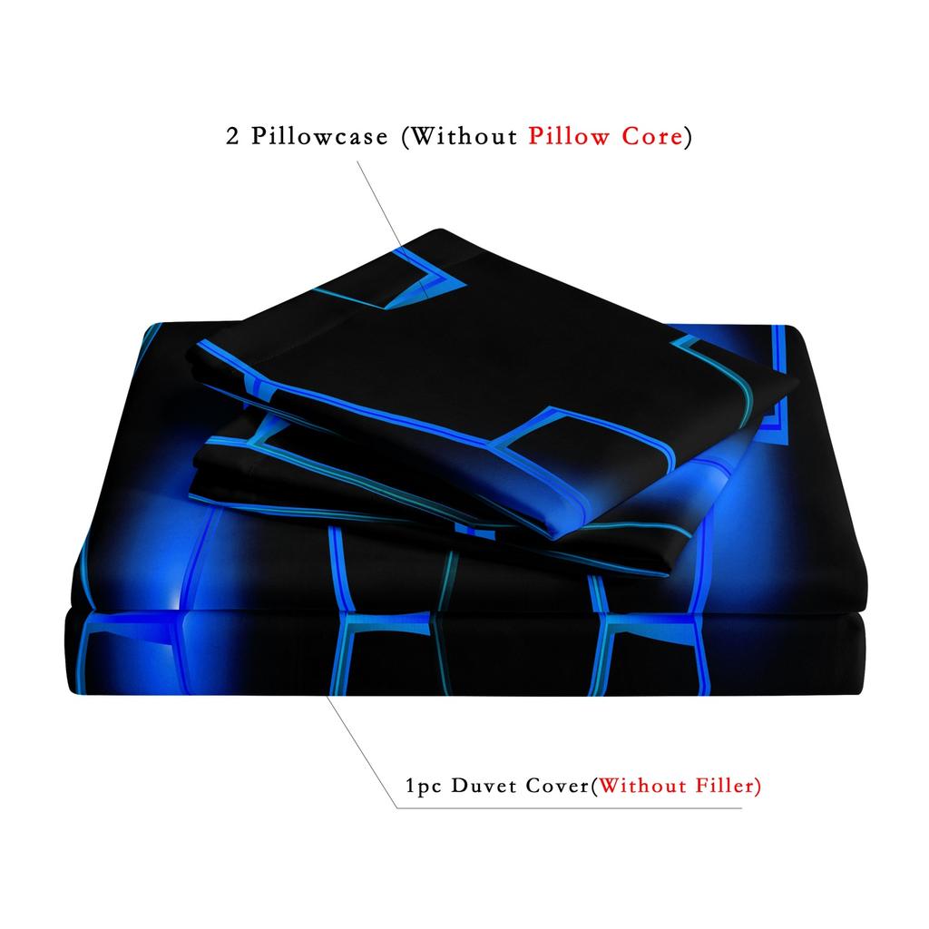 3Pcs Geometric Art Geometry Print Duvet Cover Set, Stylish Honeycomb Motifs Bedding, For Bedroom Dorm Hotel And Household Use