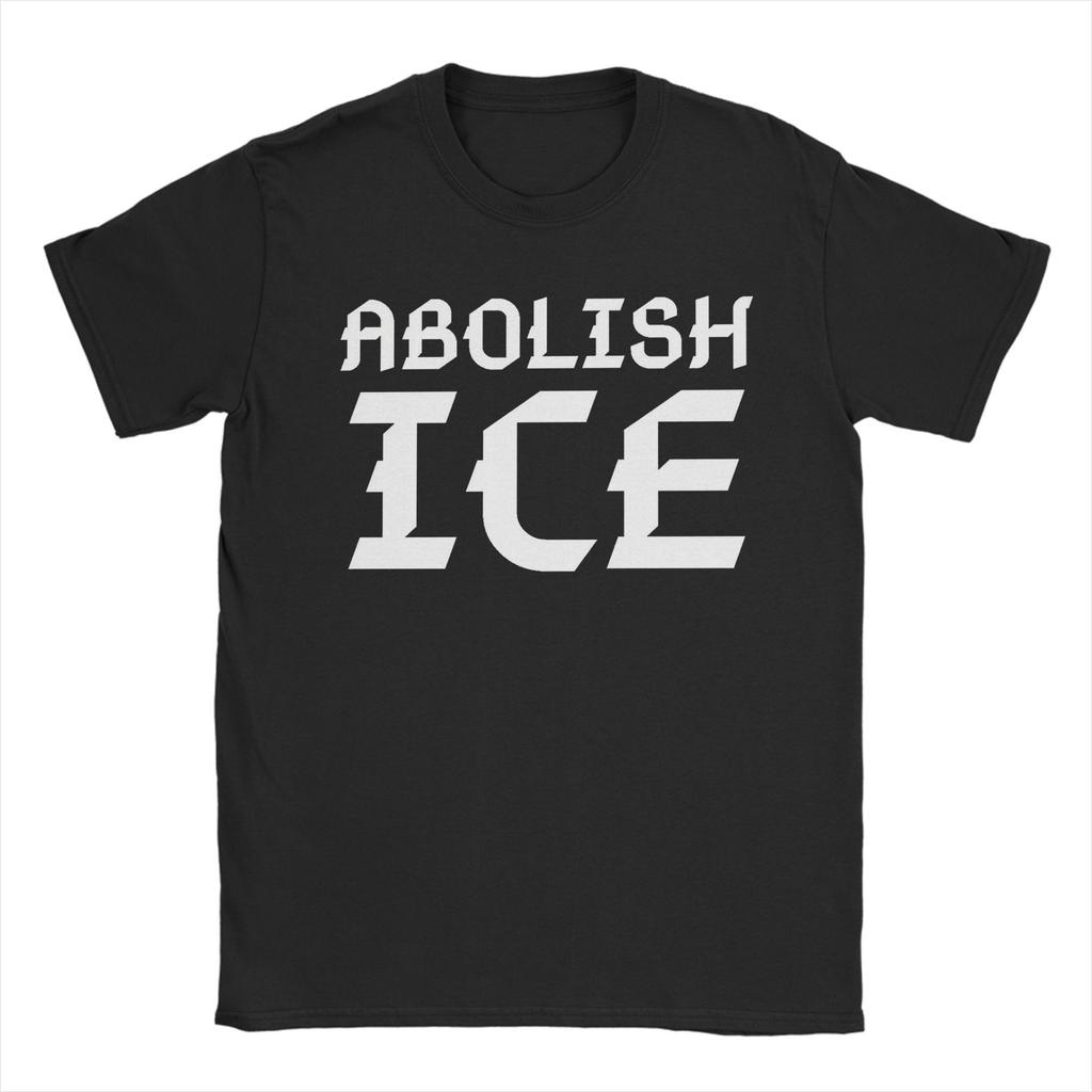 Abolish ICE Men T Shirt Vintage Tees Short Sleeve Round Collar TShirt Pure Cotton 4XL 5XL Clothes
