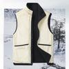 Fall Winter Men Vest Stand Collar Neck Zipper Closure Thick Plush Warm Windproof Solid Color Soft Plus Size Cardigan