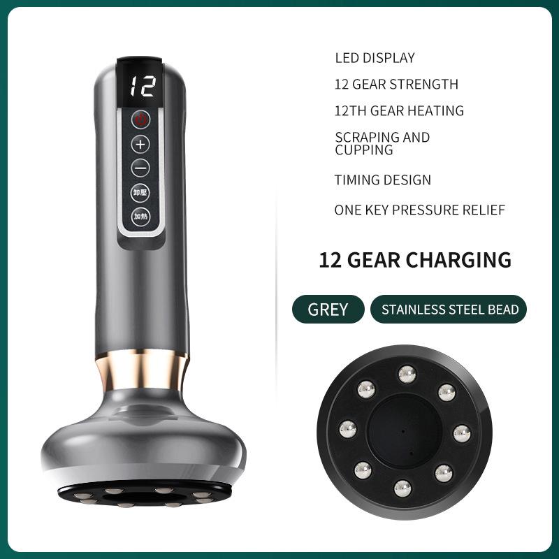 Electric Scraping & Cupping Device with Massage, Meridian Dredging, Hot Compress, and Suction Therapy.