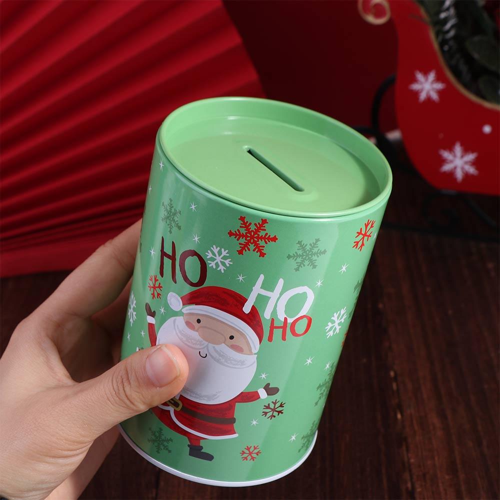 Snowman Xmas Tinplate Box Cartoon Currency Box Christmas Cookie Jar Coin Bank  New Year