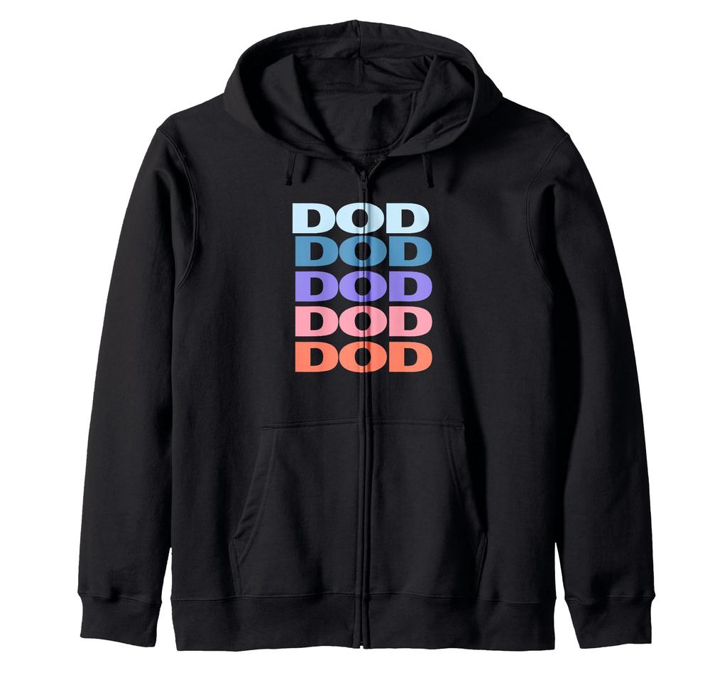 Funny Modern Repeated Text Design Dod Zip Hoodie