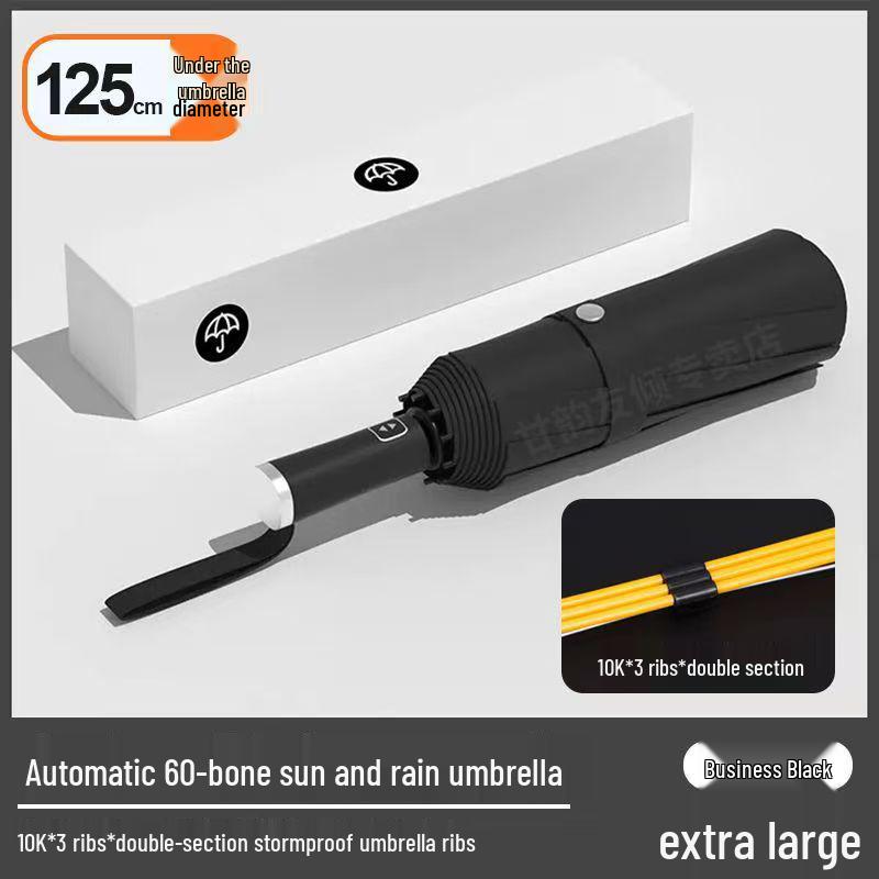 Large Windproof Automatic Folding Umbrella for Men and Women - Reinforced, Dual-Use for Sun and Rain