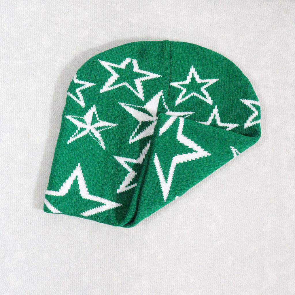Jacquard Star Hat Girls Bonnet 2000S Cool Girl Hat Women Headdress Casual Hat
