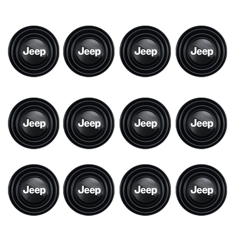 4/12Pcs Car Door Shock Absorption Gasket Stickers Accessories For Jeep Grand Cherokee Wrangler JK Gladiator Compass Renegade AKQ1