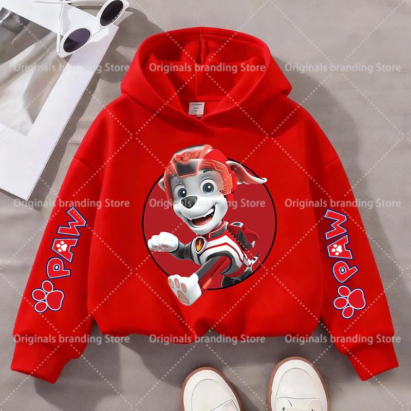 Mikina Paw Patrols pro děti Kawaii Chase Skye Dlouhý rukáv Dívčí Zimní tenká mikina Módní teplý dětský top Dárek