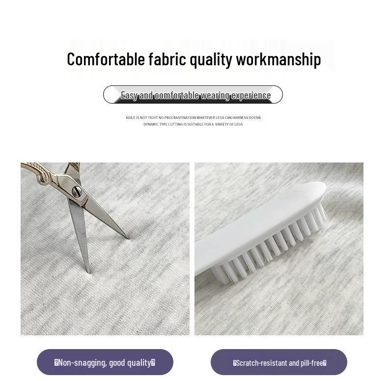 2025 Petite High-Waisted White & Gray Striped Wide-Leg Sweatpants - Autumn/Winter