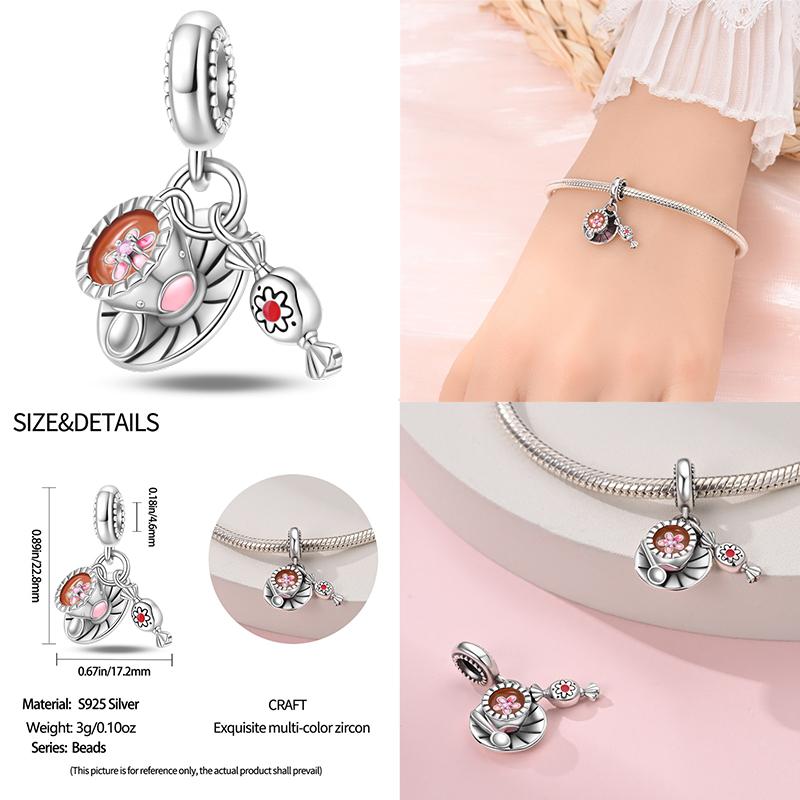 925 Sterling Silver Pumpkin Candy Chocolate Coffee Cup Strawberry Cake Charms Beads Fit 4MM hole diameter Bracelets DIY Jewelry