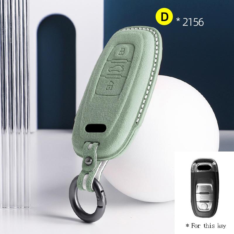 Car Key Case Fob for A6 A4 A5 A7 A8 C8 Q8 8S 8W Q7 B9 4M S5 S4 S7 D5 TT TTS TFSI E-Tron Suede Remote Car Key Case Shell