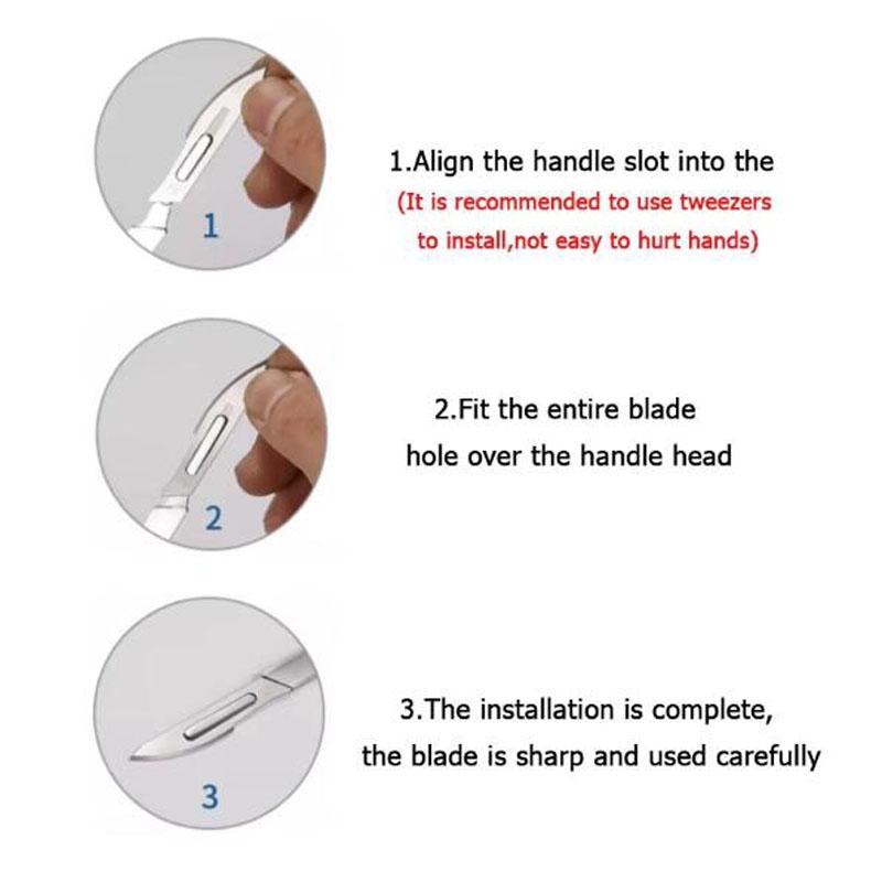 Non-Slip Metal Scalpel Knife Carbon Steel Surgical Scalpel Blades Handle Scalpel DIY Cutting Tool Repair Animal Surgical Knife