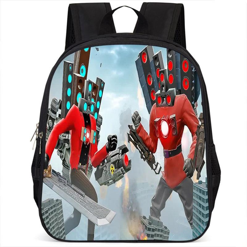 Fashionable Skibidi Toilet Kids Backpack Large Capacity Nylon Bag Unisex Design